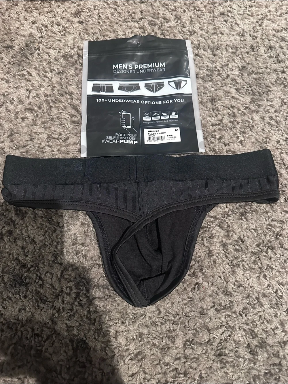 Men's Pump black Whisper Thong